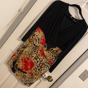 Black leopard Dress
